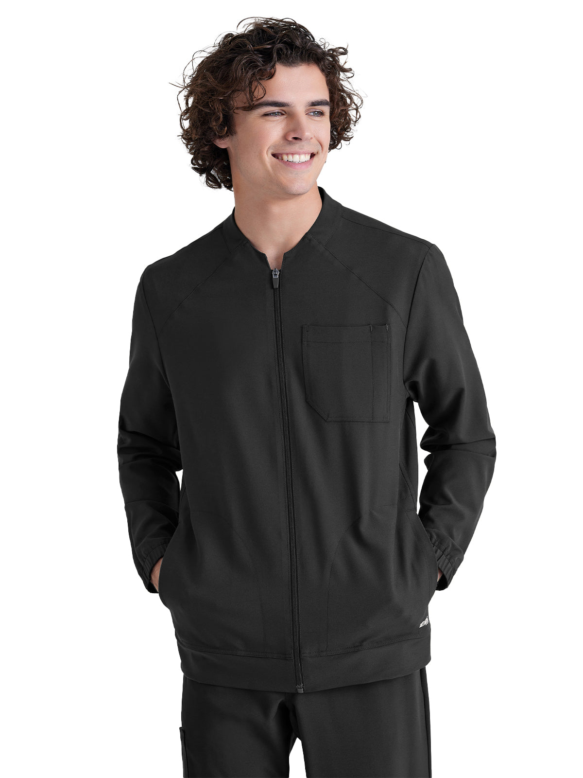 Men's Three-Pocket Banded Collar Cycle Scrub Jacket