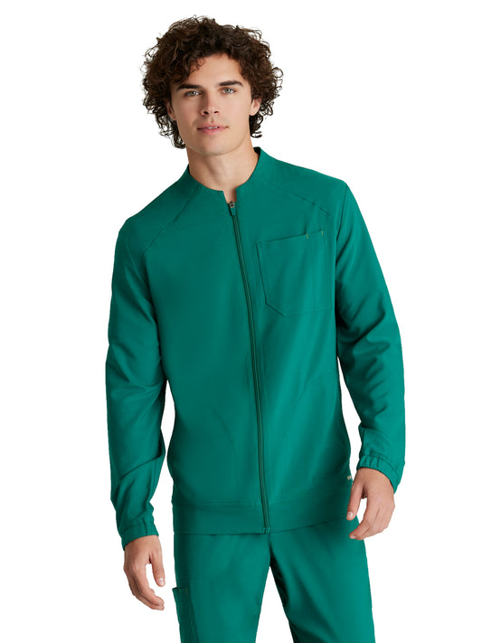 Men's Three-Pocket Banded Collar Cycle Scrub Jacket