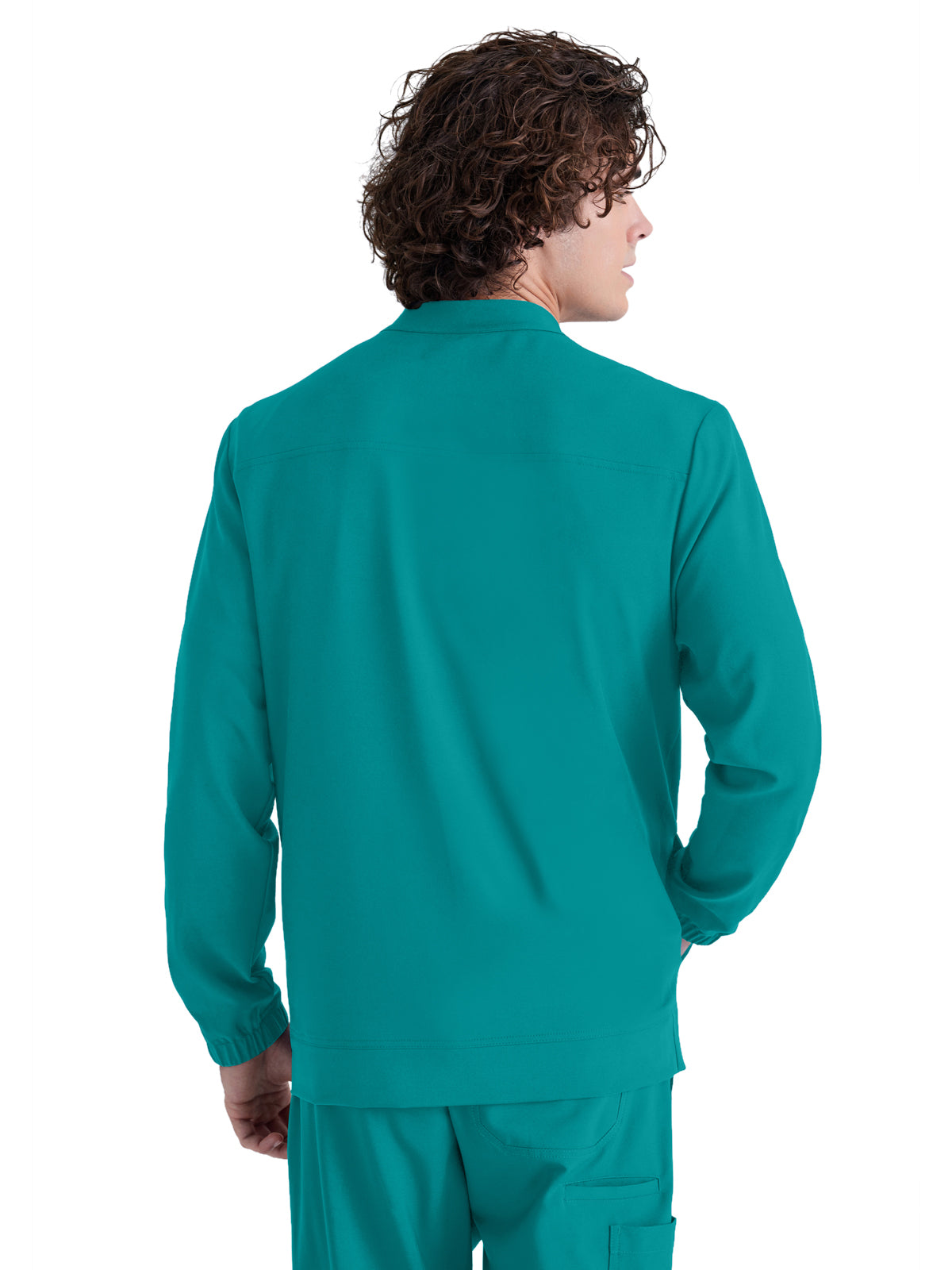 Men's Three-Pocket Banded Collar Cycle Scrub Jacket