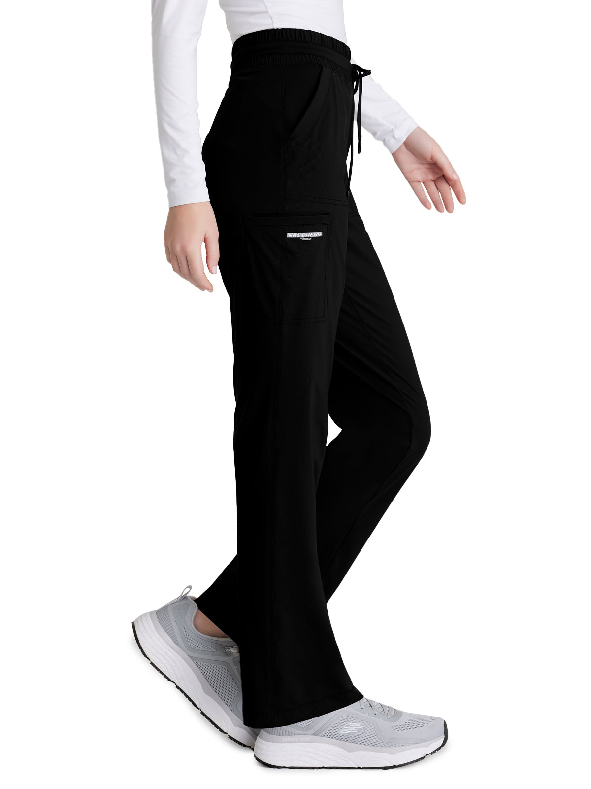 Women's Shirred Waistband Slim And Straight Reach Scrub Pant