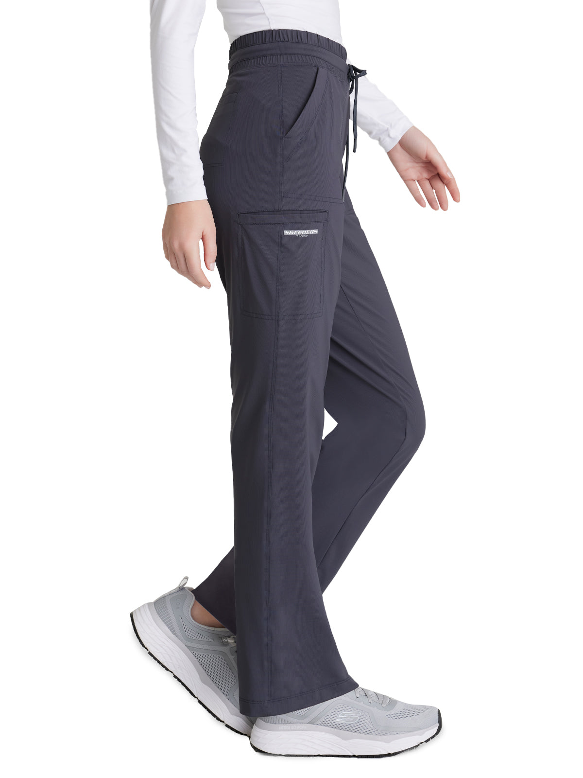 Women's Shirred Waistband Slim And Straight Reach Scrub Pant