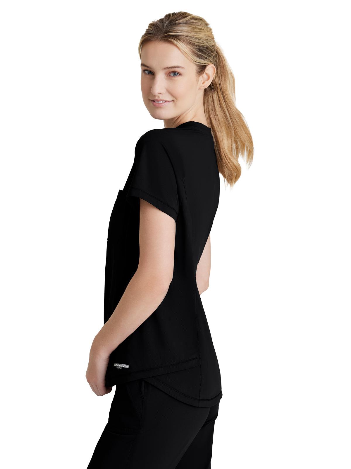 Women's 1 Pocket Tulip Hem Flow Top