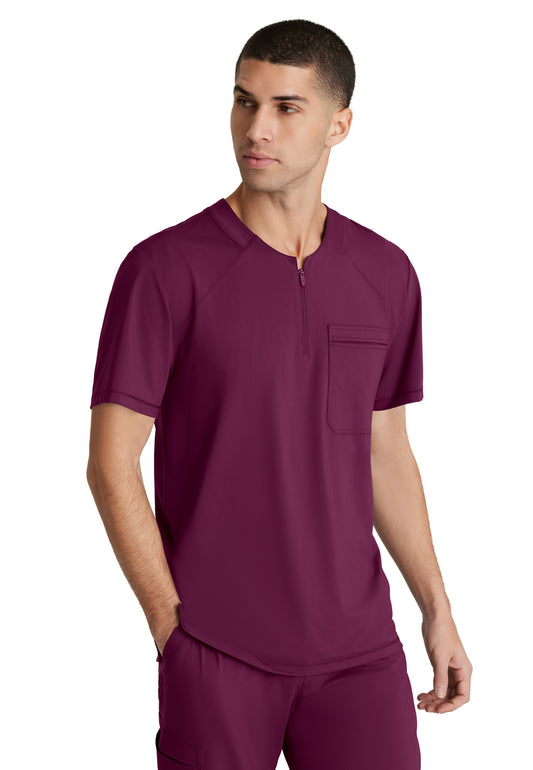 Men's Single Pocket Curved Neck Flex Top