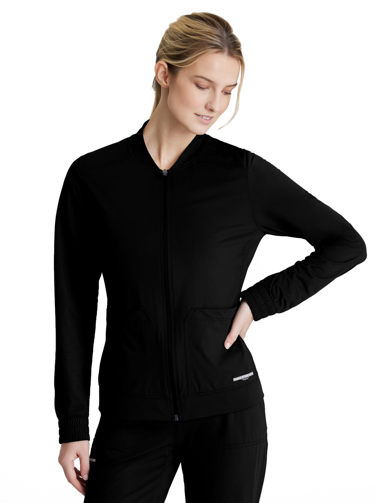 Women's 3 Pocket Front Zipper Warm-up Contour Scrub Jacket