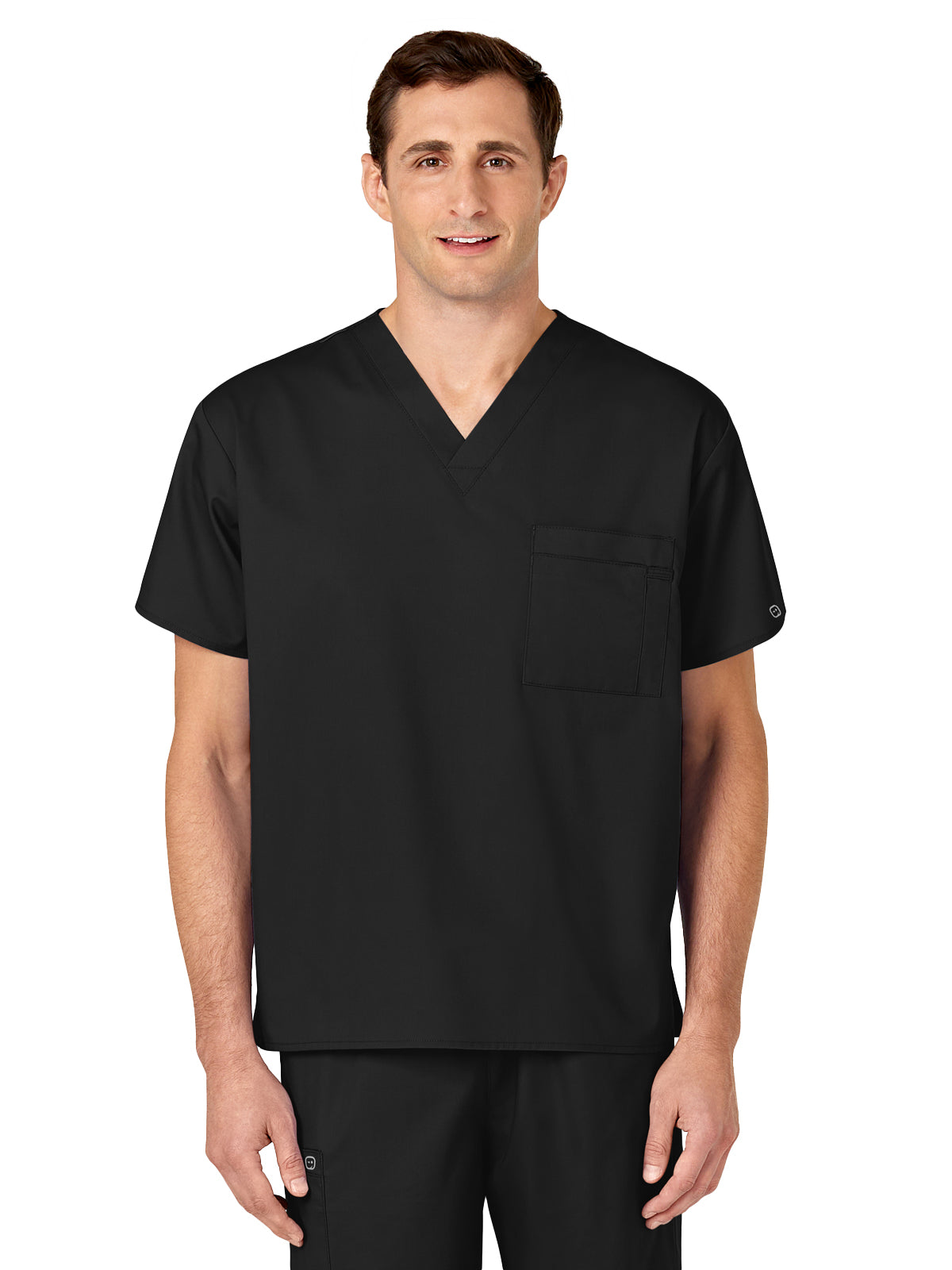 Unisex Double-Pocket V-Neck Scrub Top