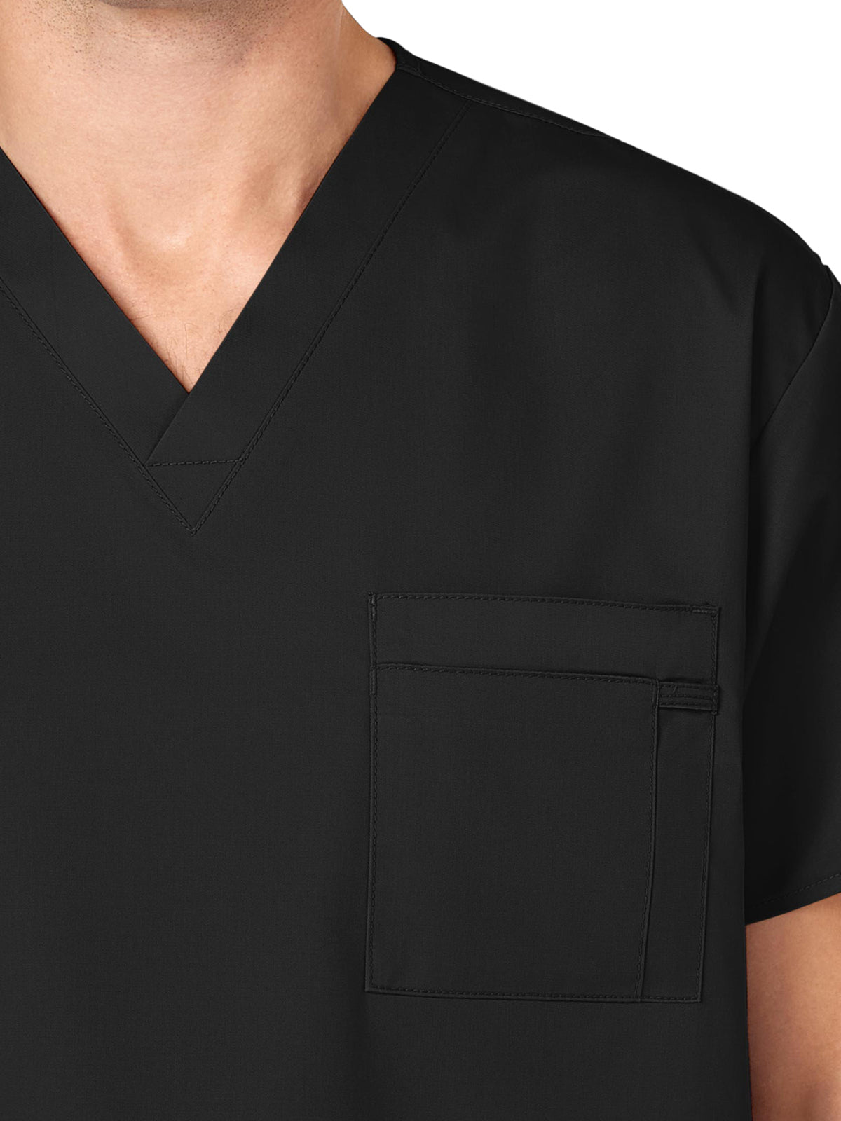 Unisex Double-Pocket V-Neck Scrub Top