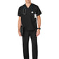 Unisex Double-Pocket V-Neck Top - 100 - Black