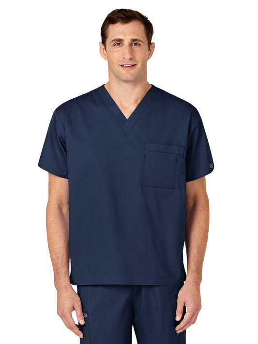 Unisex Double-Pocket V-Neck Scrub Top