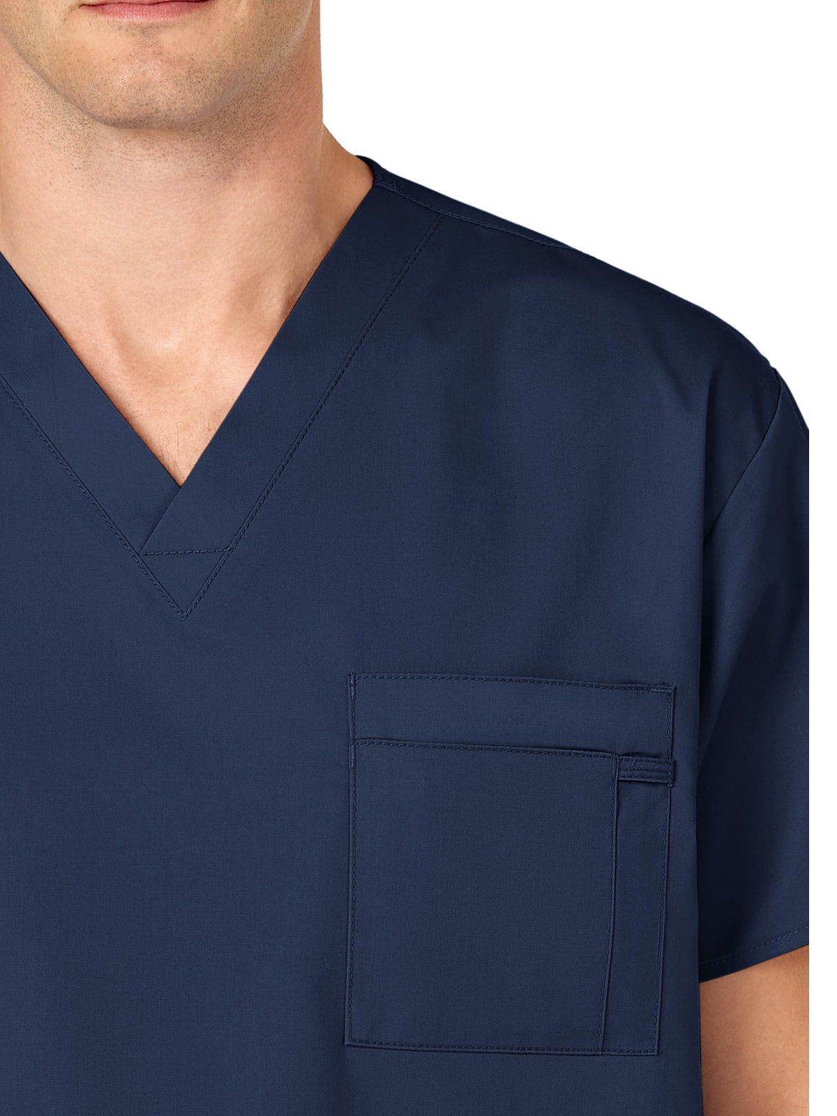 Unisex Double-Pocket V-Neck Scrub Top