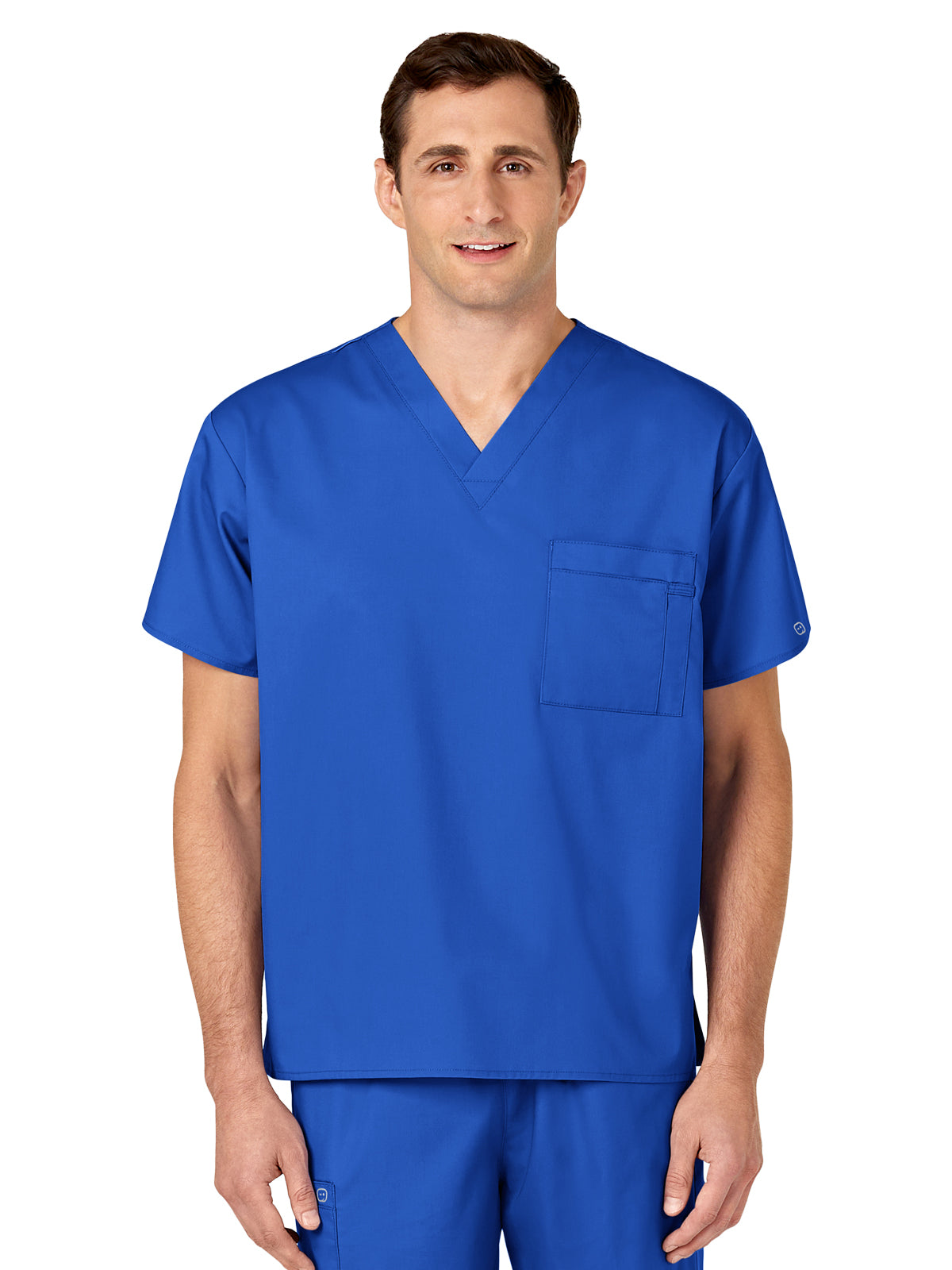 Unisex Double-Pocket V-Neck Scrub Top