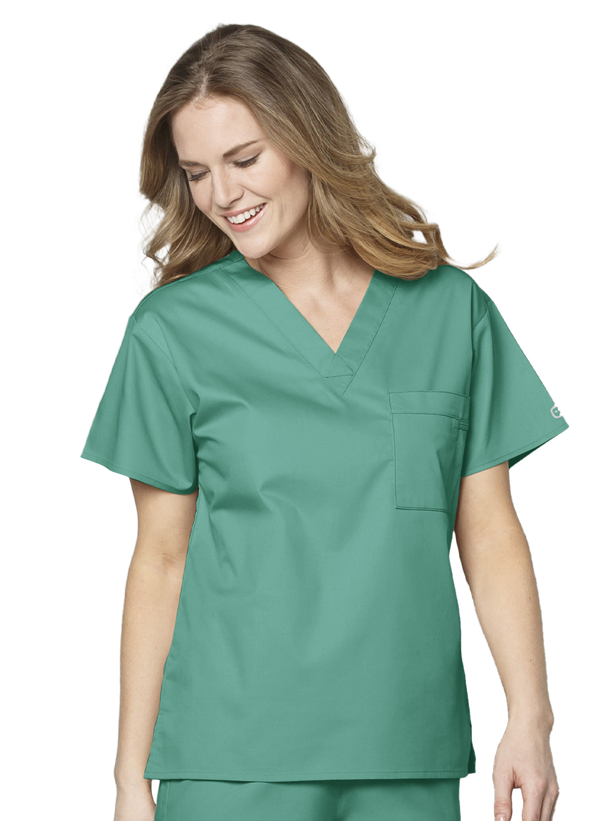 Unisex Double-Pocket V-Neck Scrub Top