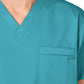 Unisex Double-Pocket V-Neck Top - 100 - Teal