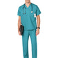Unisex Double-Pocket V-Neck Top - 100 - Teal