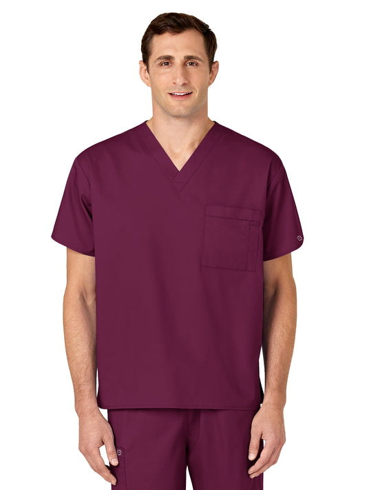 Unisex Double-Pocket V-Neck Scrub Top