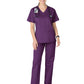 Women's Four-Pocket V-Neck Top - 101 - Eggplant