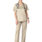 Women's Four-Pocket V-Neck Top - 101 - Khaki