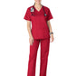 Women's Four-Pocket V-Neck Top - 101 - Red