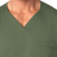 Men's Four-Pocket Modified V-Neck Top - 103 - Olive