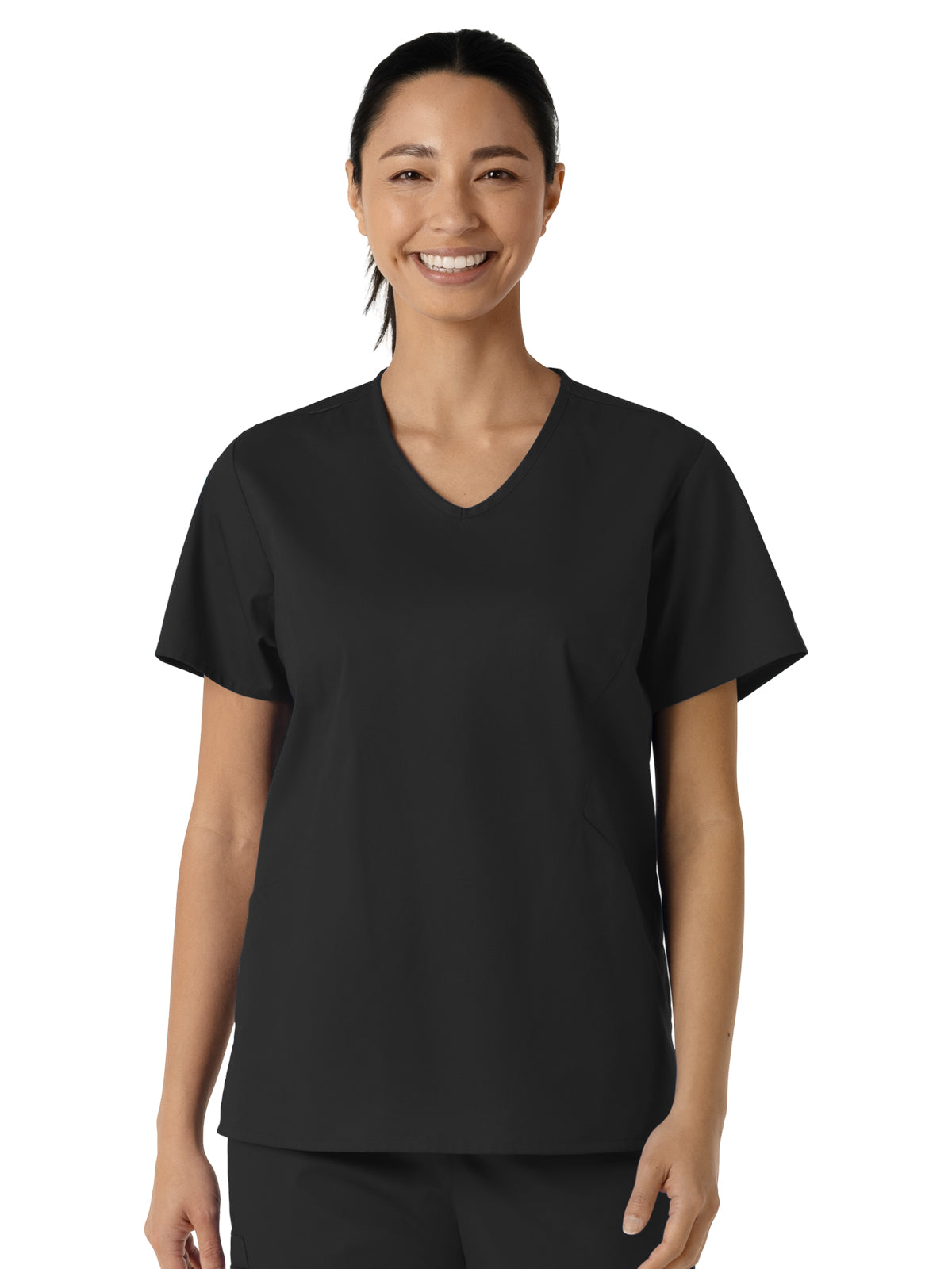 Women's Three-Pocket Curved V-Neck Top