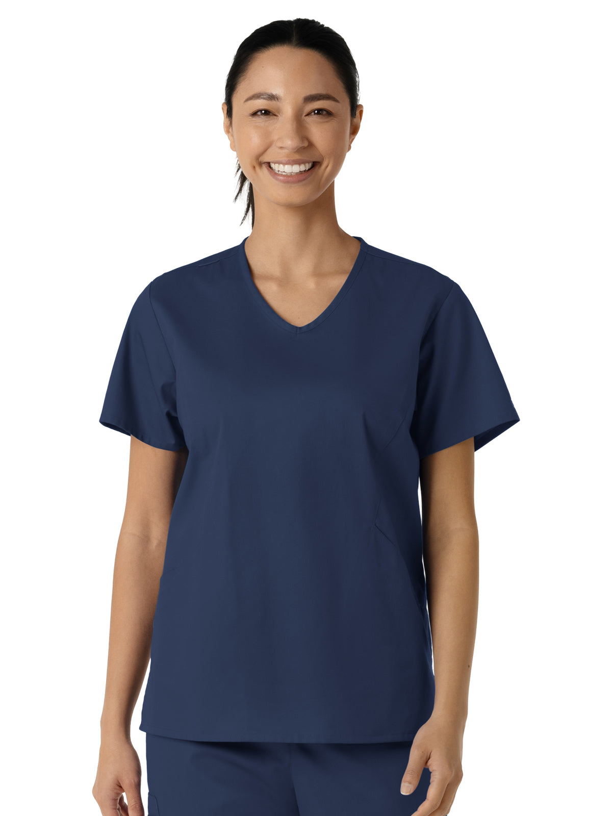 Women's Three-Pocket Curved V-Neck Top