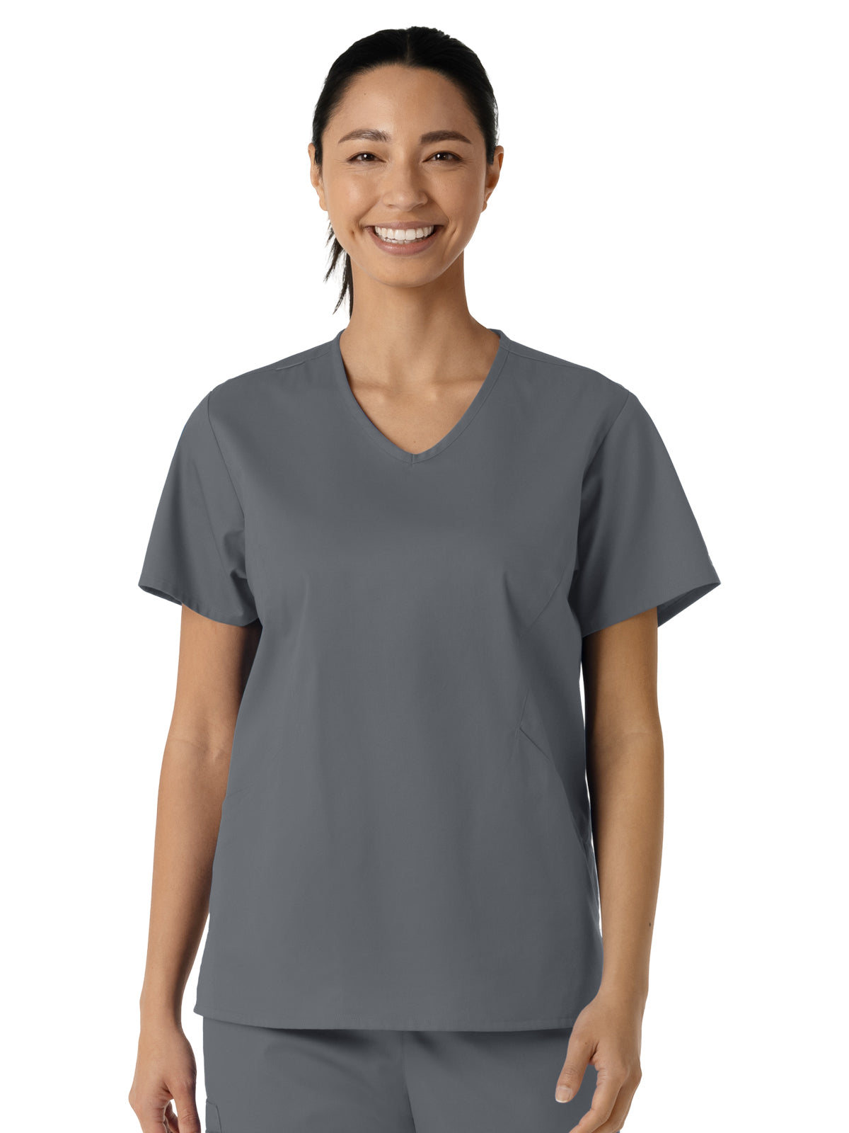 Women's Three-Pocket Curved V-Neck Top