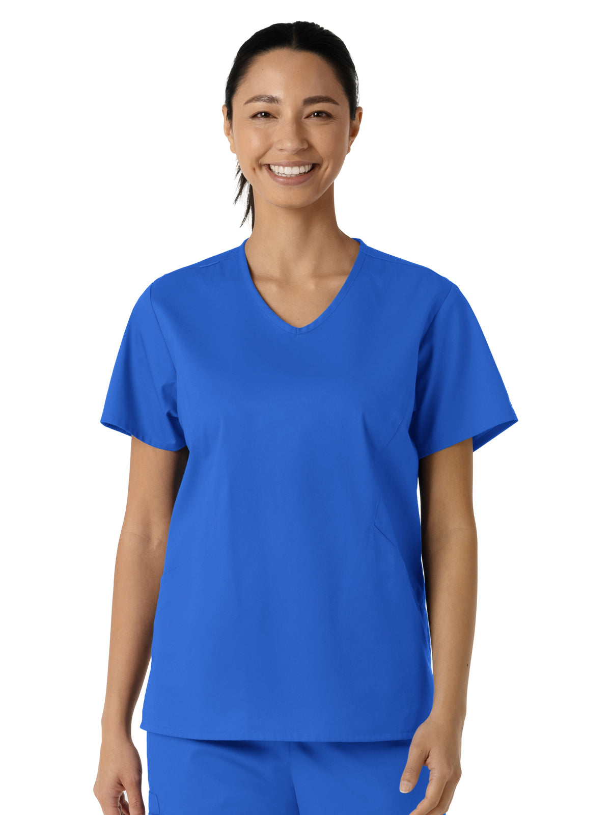 Women's Three-Pocket Curved V-Neck Top