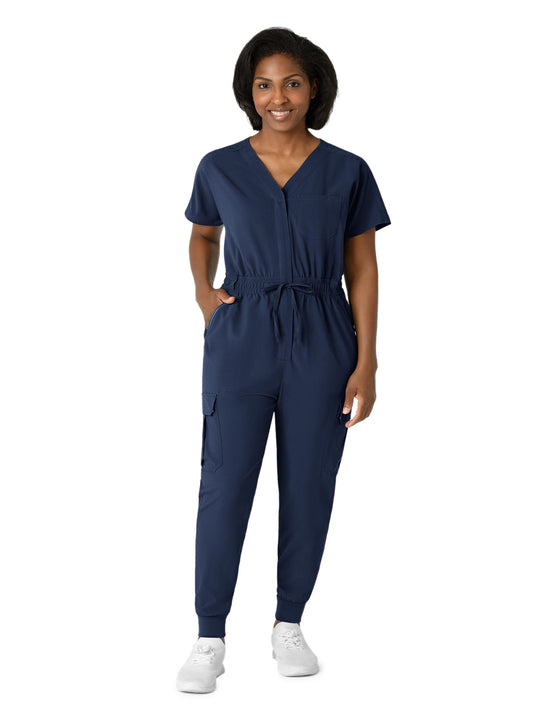 Women's Seven-Pocket Cargo Jogger Scrub Jumpsuit