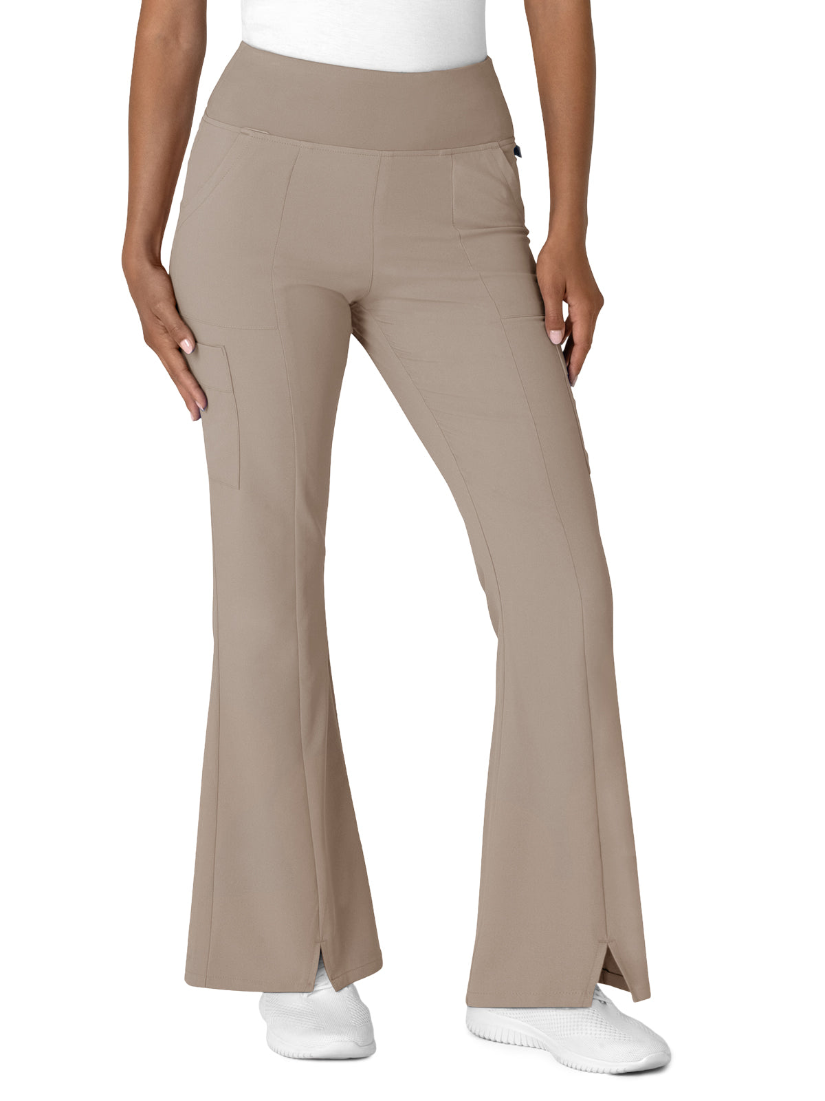 Women's Seven-Pocket Front Slit Flare Scrub Pant