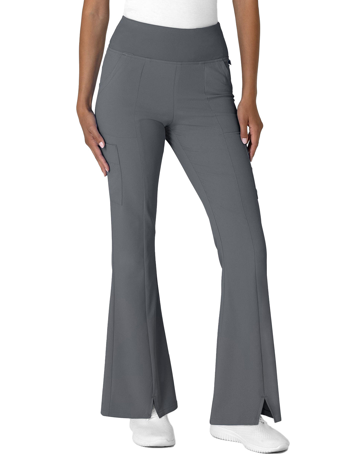 Women's Seven-Pocket Front Slit Flare Scrub Pant