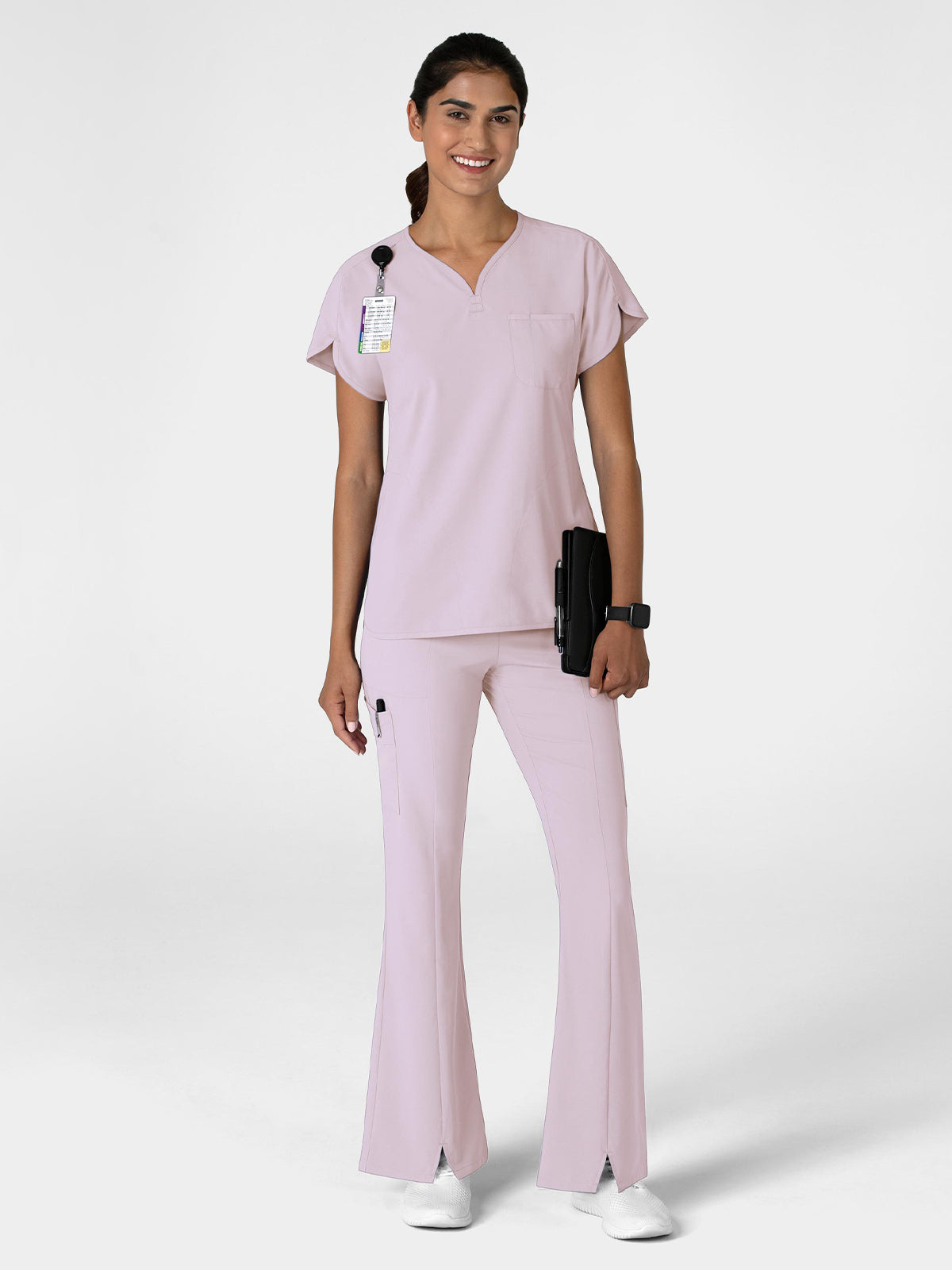 Women's Seven-Pocket Front Slit Flare Scrub Pant