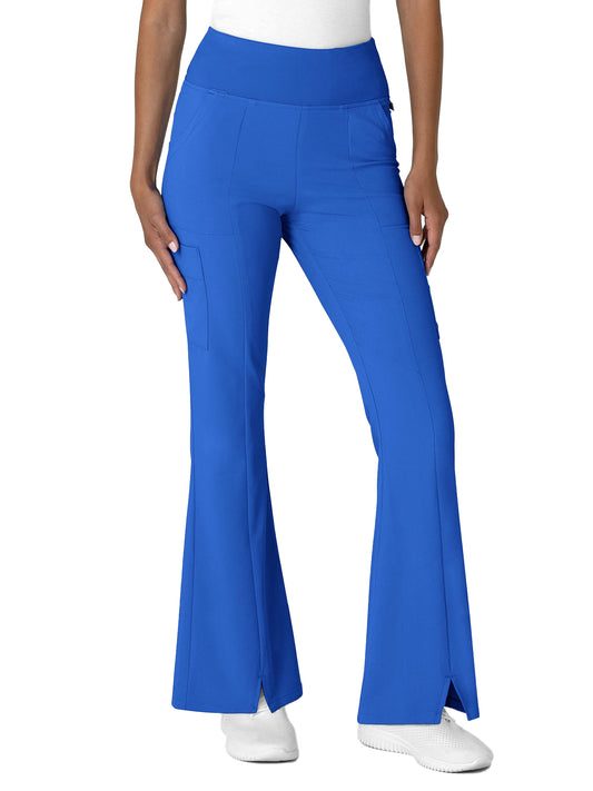 Women's Seven-Pocket Front Slit Flare Scrub Pant