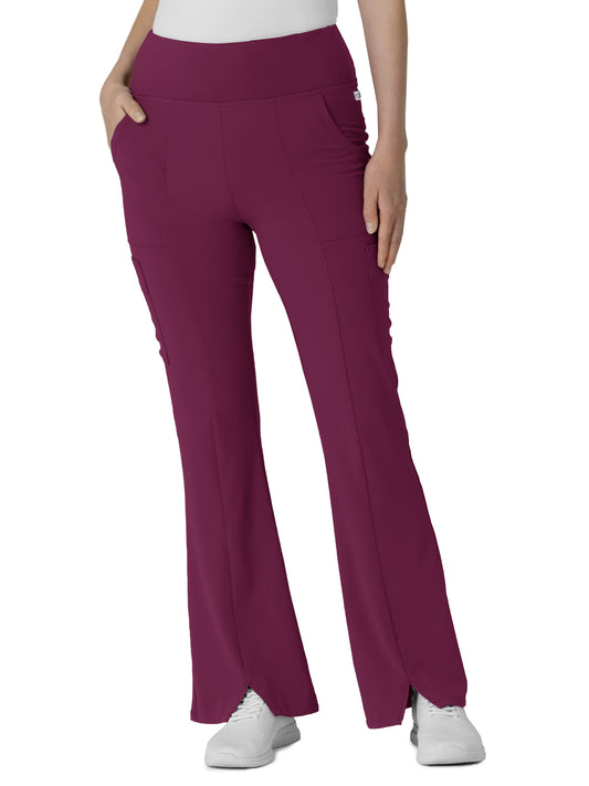 Women's Seven-Pocket Front Slit Flare Scrub Pant