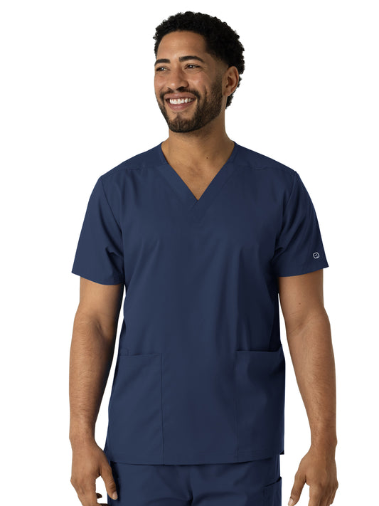 Unisex Three-Pocket V-Neck Scrub Top