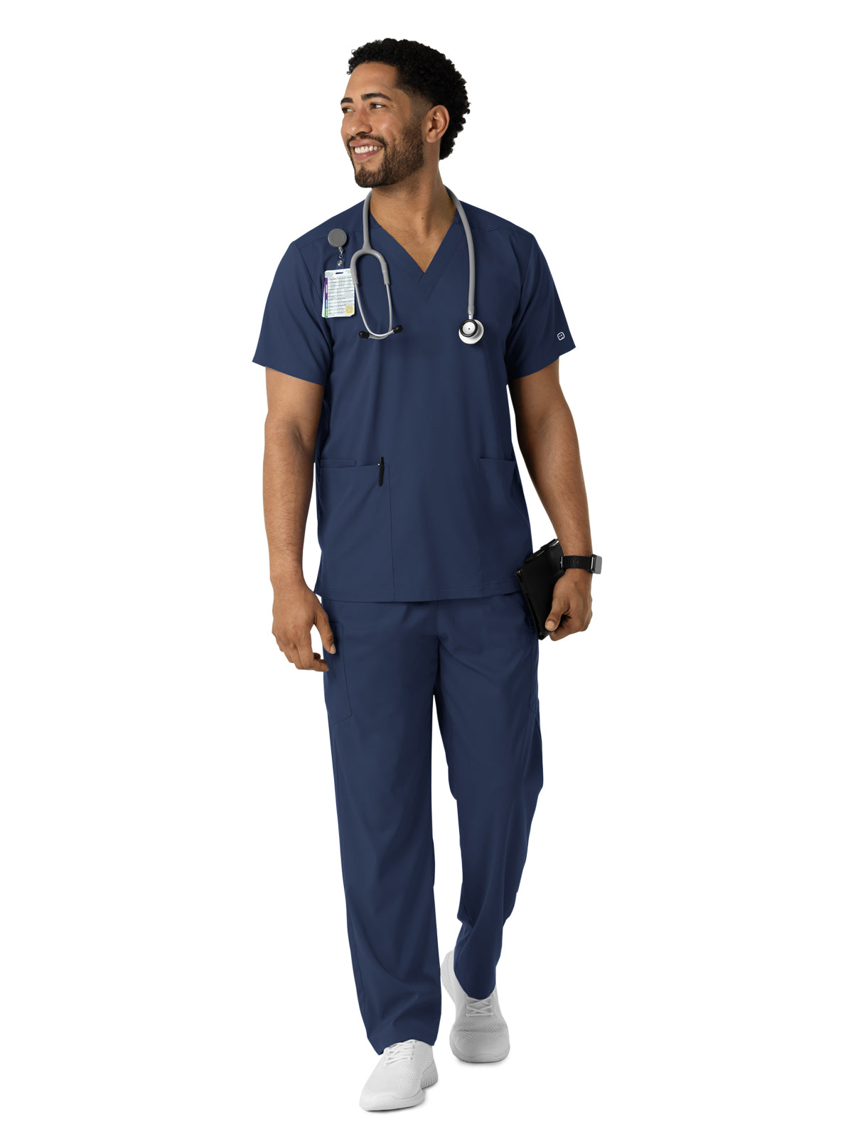 Unisex Three-Pocket V-Neck Scrub Top