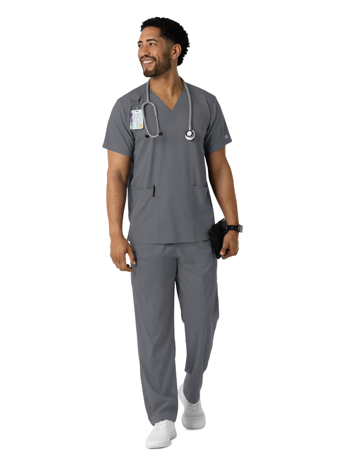 Unisex Three-Pocket V-Neck Scrub Top