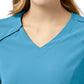 Women's Four-Pocket Hidden Zip V-Neck Top