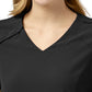 Women's Four-Pocket Hidden Zip V-Neck Top