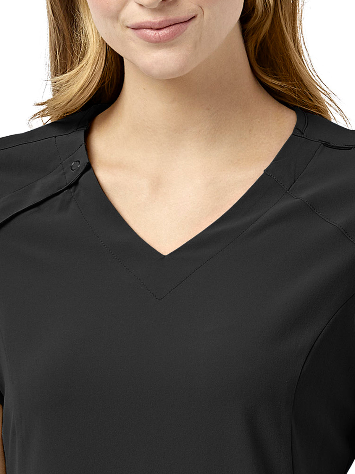 Women's Four-Pocket Hidden Zip V-Neck Top