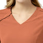 Women's Four-Pocket Hidden Zip V-Neck Top