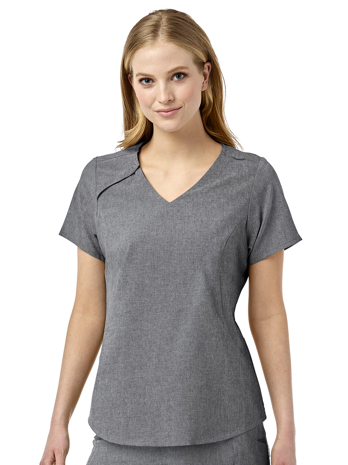 Women's Four-Pocket Hidden Zip V-Neck Top