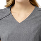 Women's Four-Pocket Hidden Zip V-Neck Top