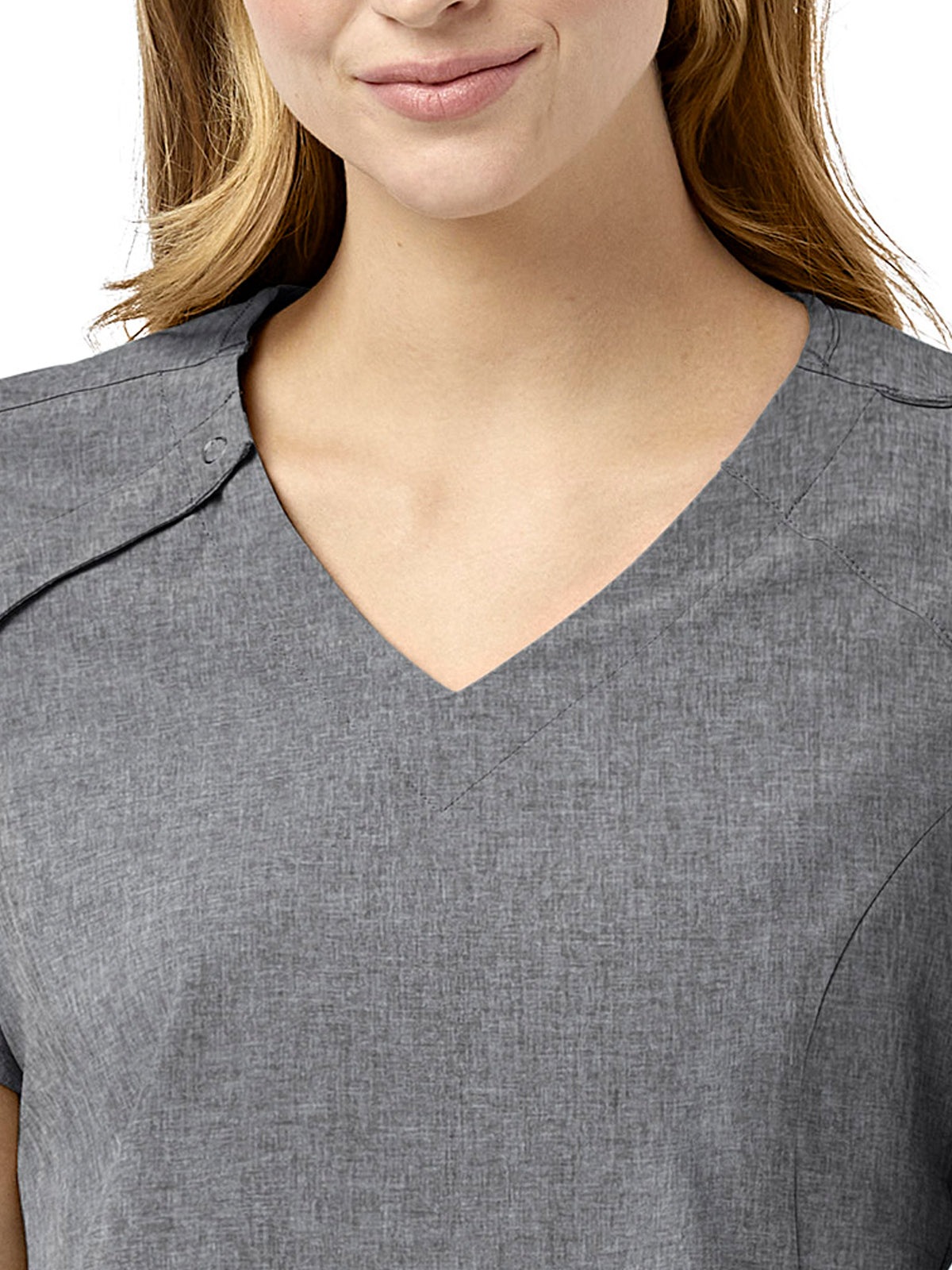 Women's Four-Pocket Hidden Zip V-Neck Top