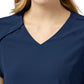 Women's Four-Pocket Hidden Zip V-Neck Top