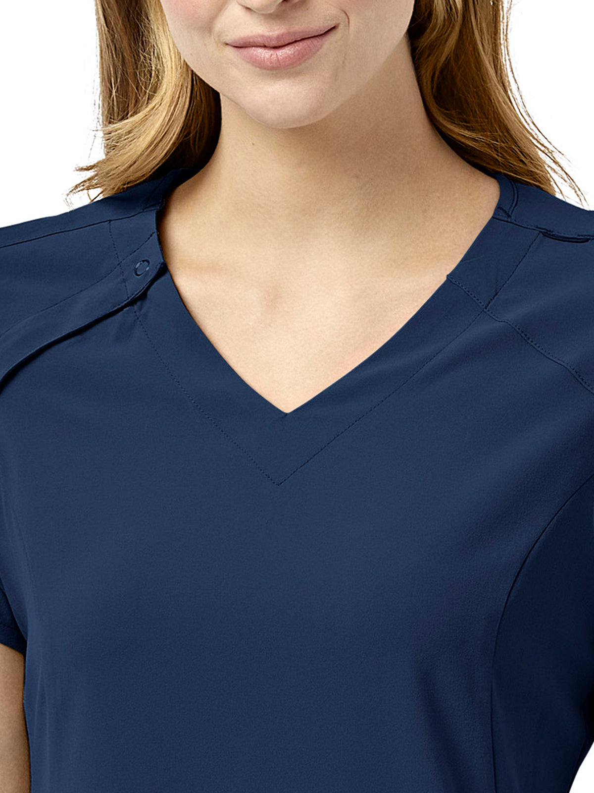 Women's Four-Pocket Hidden Zip V-Neck Top