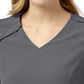 Women's Four-Pocket Hidden Zip V-Neck Top