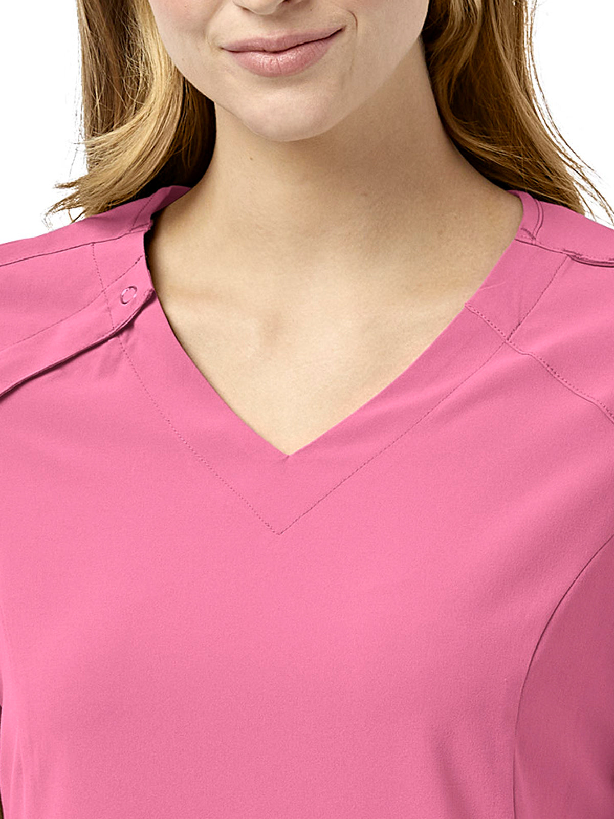 Women's Four-Pocket Hidden Zip V-Neck Top