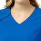 Women's Four-Pocket Hidden Zip V-Neck Top