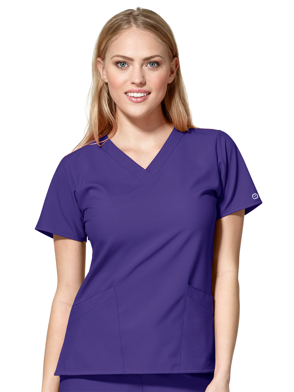 Women's Two-Pocket Basic V-Neck Top