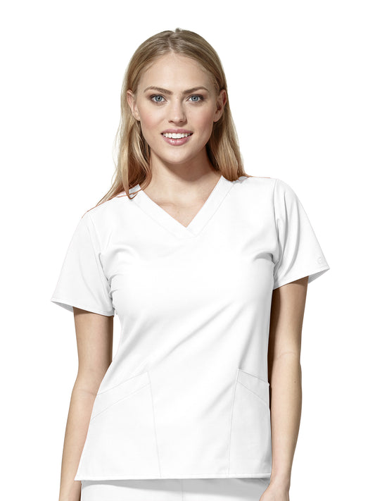 Women's Two-Pocket Basic V-Neck Top