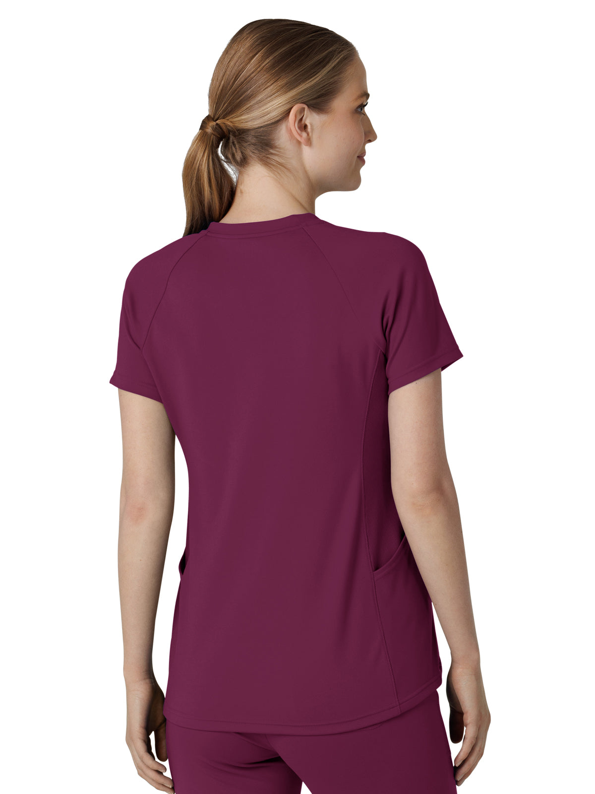 Women's Four-Pocket Flex-n-Reach V-Neck Raglan Scrub Top